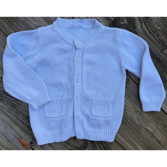 Minnow Unisex Girls Boys Toddler Knit Blue Sweater Cardigan 3/4T - Picture 2 of 11